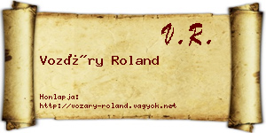 Vozáry Roland névjegykártya